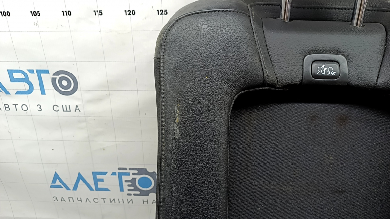 Rear seat backrest (2nd row) center Volvo XC90 16-25 black leather, with belt, armrest, upper frame and headrest, dry-cleanable