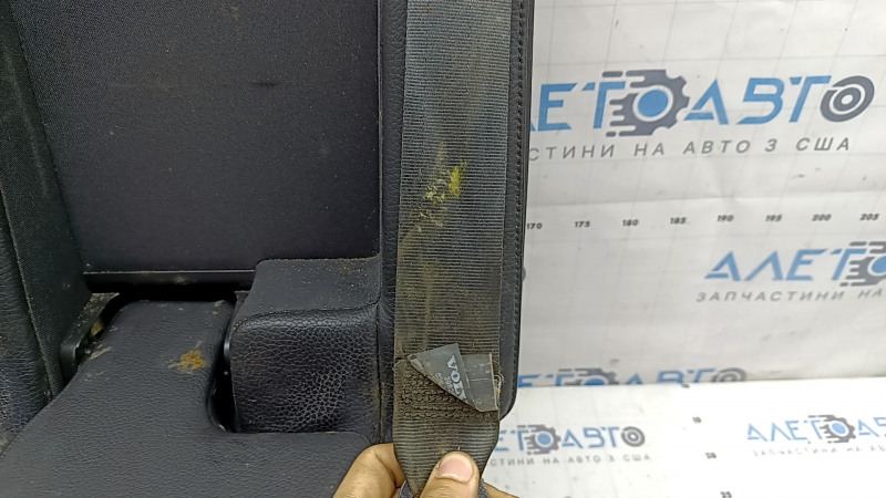 Rear seat backrest (2nd row) center Volvo XC90 16-25 black leather, with belt, armrest, upper frame and headrest, dry-cleanable