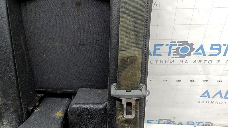 Rear seat backrest (2nd row) center Volvo XC90 16-25 black leather, with belt, armrest, upper frame and headrest, dry-cleanable