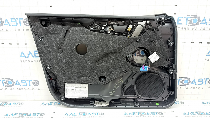 Door trim, front right card, Audi A6 C7 12-18, black leather, insert and armrest, black leather, with handle, BOSE, with backlight