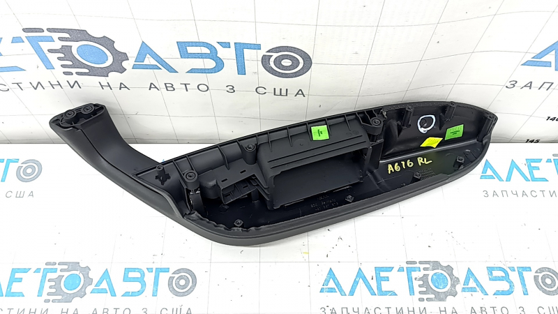 Rear left door armrest for Audi A6 C7 12-18, black leather, with overlay