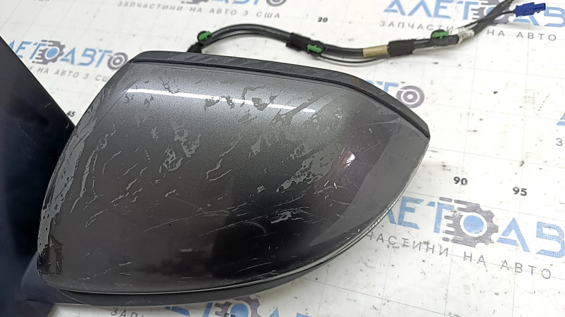 Left side mirror assembly Audi Q8 19-26 15+2 pins, turn signal, heating, auto-dimming, BSM, camera, graphite, in glue