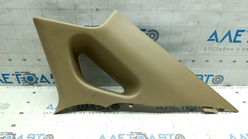 Right rear pillar trim Hyundai Sonata 11-14 beige, tears, scratches