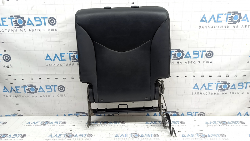 Rear seat backrest, 2nd row, left, complete, Toyota Prius V 15-17, black leather, with upper frame and rear trim, worn plastic
