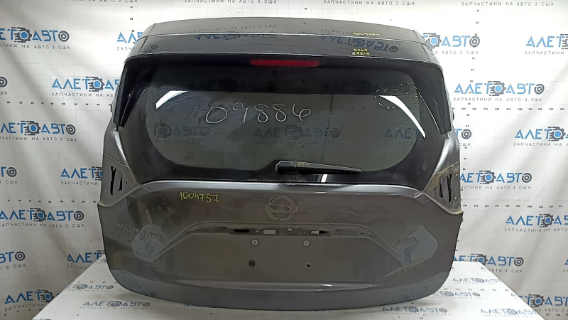 Bare trunk door with glass Nissan Murano z52 20-24 tinted, graphite KAD, with spoiler, spoiler pads, brake light, trapezoid and rear wiper arm, scratches on the glass
