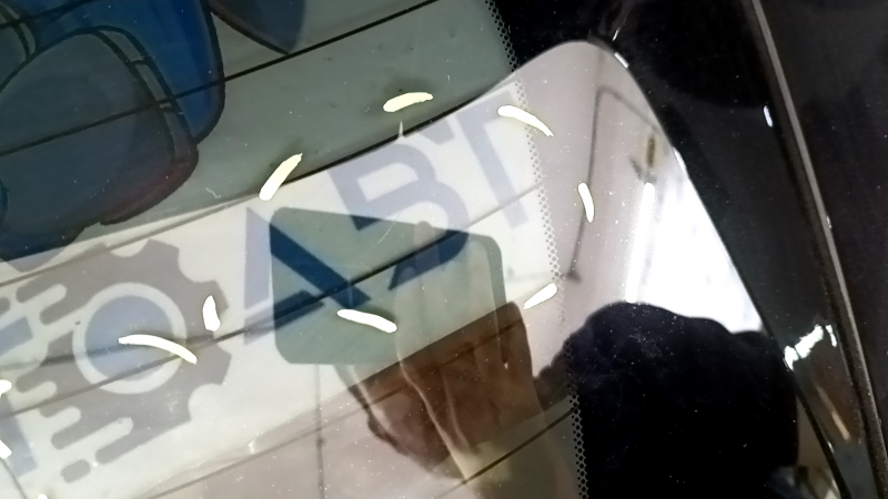 Bare trunk door with glass Nissan Murano z52 20-24 tinted, graphite KAD, with spoiler, spoiler pads, brake light, trapezoid and rear wiper arm, scratches on the glass