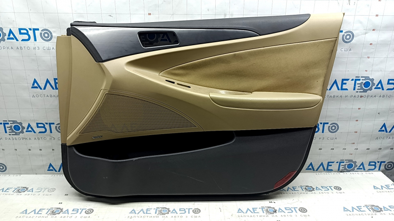 Door trim, front right card, Hyundai Sonata 11-15, beige leather, scratches