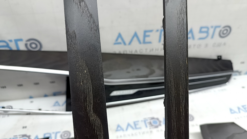 Set of interior trims for Audi A6 C8 19-21 in dark wood finish, texture, scratches, chips