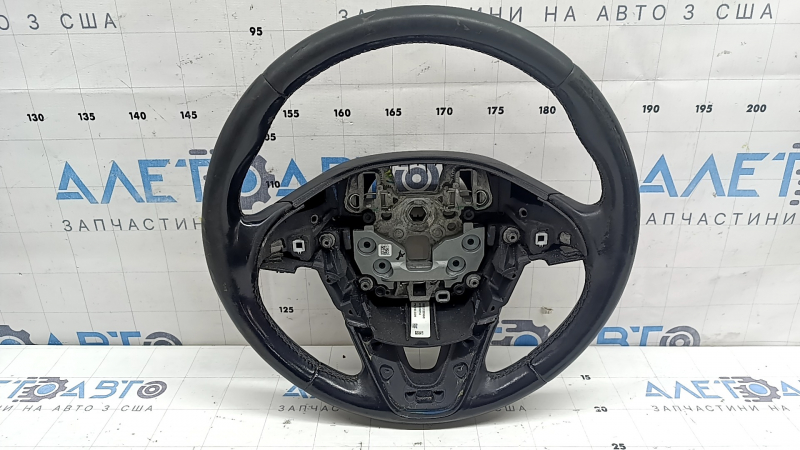 Steering wheel bare Lincoln MKZ 13-20 black leather, scratches, stitching is torn, worn