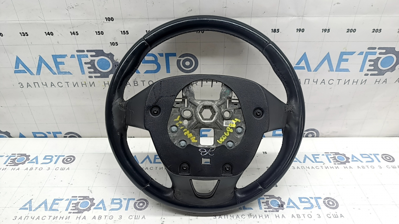 Steering wheel bare Lincoln MKZ 13-20 black leather, scratches, stitching is torn, worn