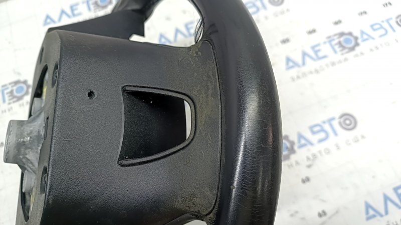 Steering wheel bare Lincoln MKZ 13-20 black leather, scratches, stitching is torn, worn