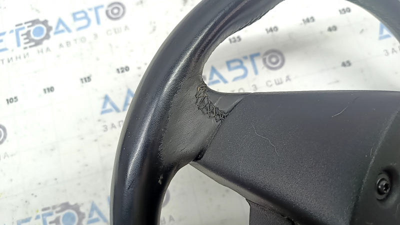 Steering wheel bare Lincoln MKZ 13-20 black leather, scratches, stitching is torn, worn