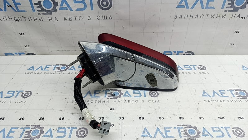 Left side mirror assembly Lincoln MKZ 17-20 11 pins, turn signal, heated, projection, chrome, red with chrome