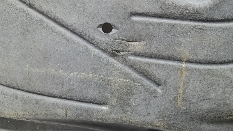 Left underbody protection for Ford Escape MK4 20-hybrid, tears, worn, dented mount