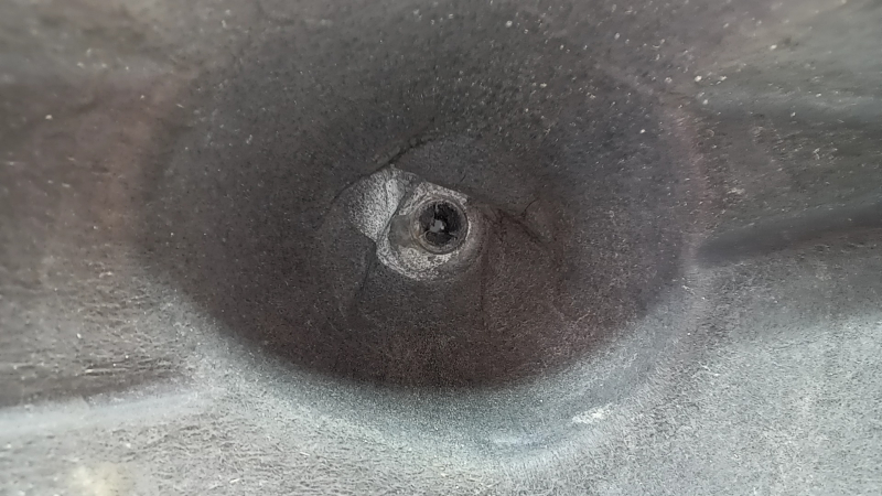 Left underbody protection for Ford Escape MK4 20-hybrid, tears, worn, dented mount