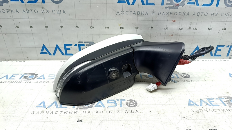 Right side mirror assembly Toyota Venza 21-22 16 pins, BSM, camera, turn signal, heating, backlight, auto-folding, white, scratches
