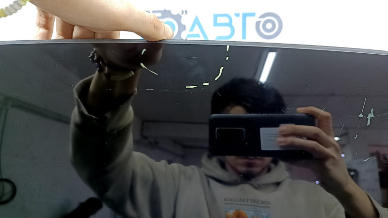 Panorama assembly Audi A5 F5 18-25 5D black curtain, scratch, swollen tint on the front window