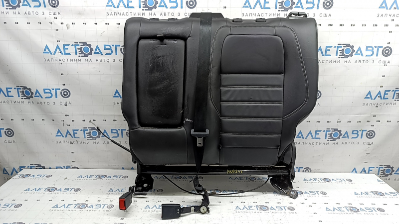 Backrest of the rear row of seats, 2nd row, left, Ford Escape MK3 13-19, black leather, with belt and armrest, dry-cleanable