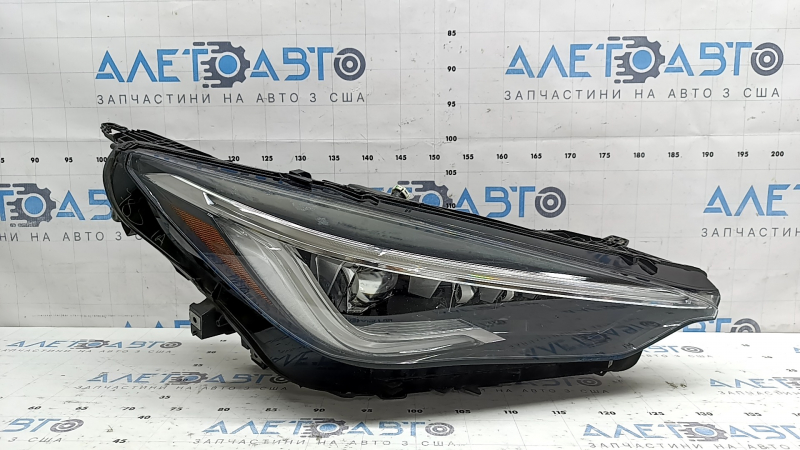 Front right headlight assembly Infiniti QX50 19-22 LED, adaptive, needs polishing, varnish peeled off, LED turns yellow