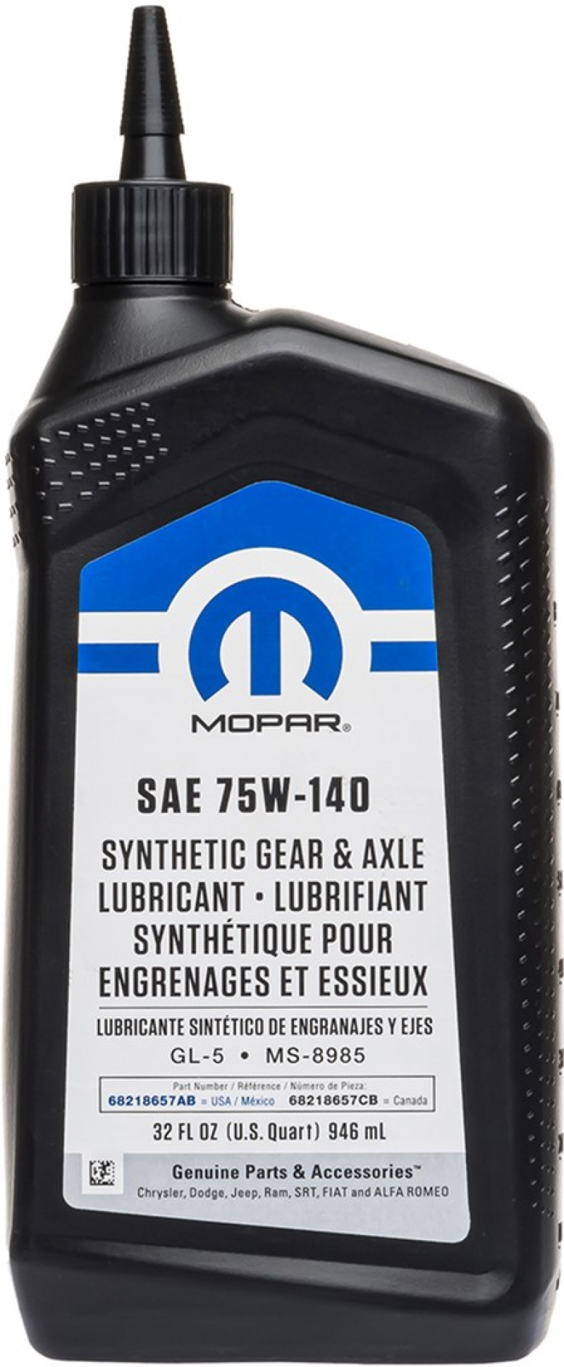 Mopar Axle transmission oil 75w-140 gl-5, 0.946 l, synthetic