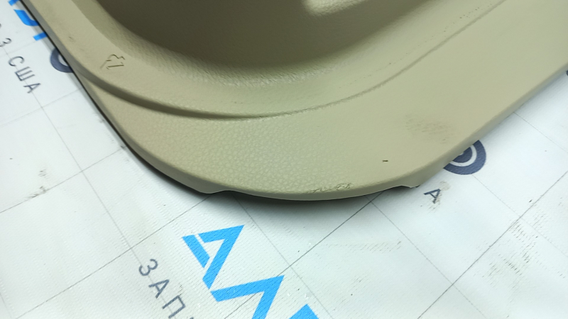 Door trim, front left card, Toyota Camry v70 18-23, beige with gray plastic insert, rubber armrest, chrome molding, scuffs, scratches