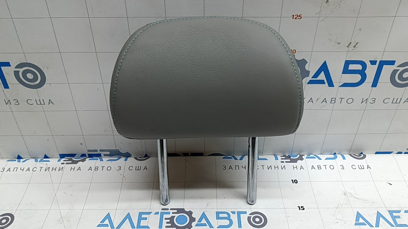 Headrest 2nd row left Kia Niro 17-19 HEV, PHEV leather, gray, blue stitching, for cleaning