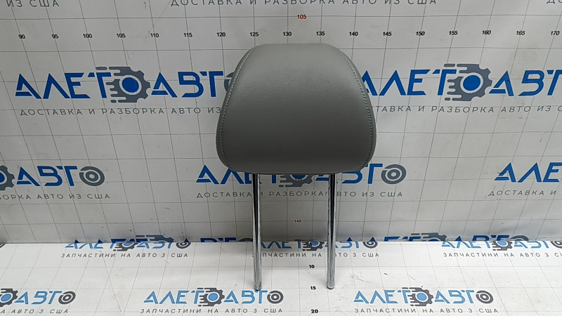 Front right headrest Kia Niro 17-19 HEV, PHEV leather, gray, blue stitching, for cleaning