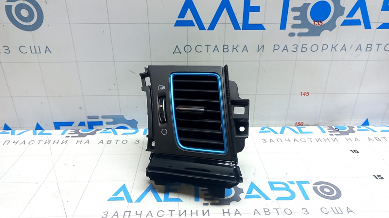 Left dashboard air duct deflector Kia Niro 17-19 internal, black gloss frame, blue insert