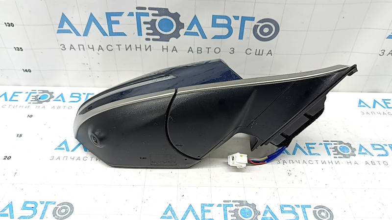 Right side mirror assembly Hyundai Tucson 25-26 7+2 pins, turn signal, camera, heating, BSM, blue with chrome