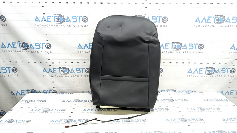 VW Tiguan 22-24 passenger seat back upholstery, black leather, perforated, heated, wrinkled