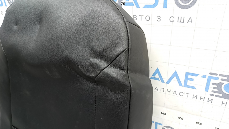 VW Tiguan 22-24 passenger seat back upholstery, black leather, perforated, heated, wrinkled