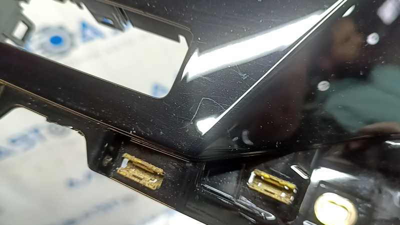 Left front panel trim for Audi A3 22-26, upper, black gloss, scratches, cracks in the button mounts