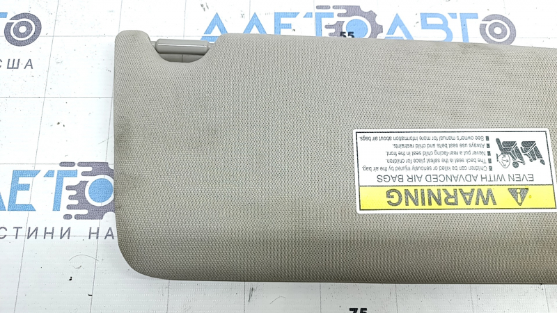 Left sun visor for Honda Accord 18-22, PLATINUM GRAY, without hook, dry cleanable