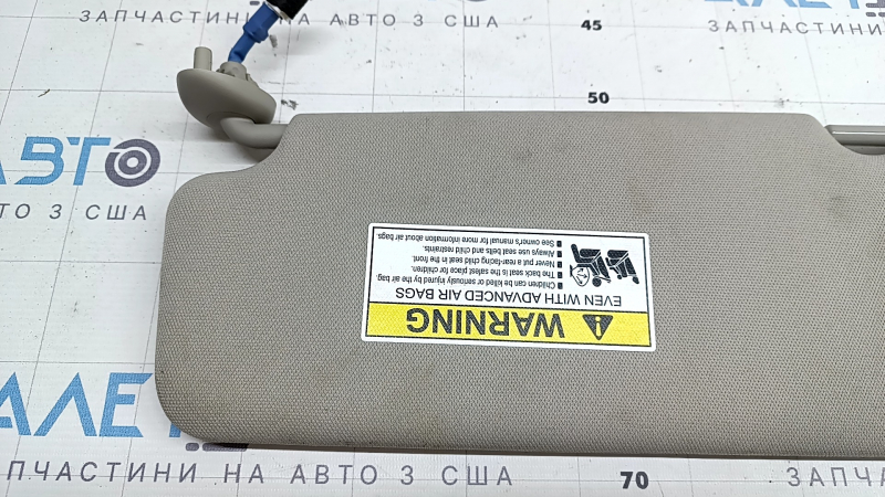 Right visor Honda Accord 18-22 gray PLATINUM GRAY, without hook, dry cleanable