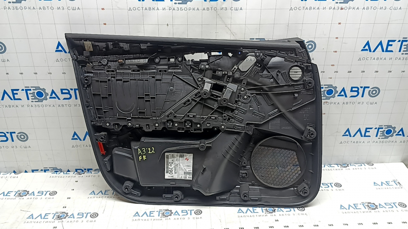 Door trim, front right card, Audi A3 22-26, black leather, structure, armrest, black leather, without molding, worn