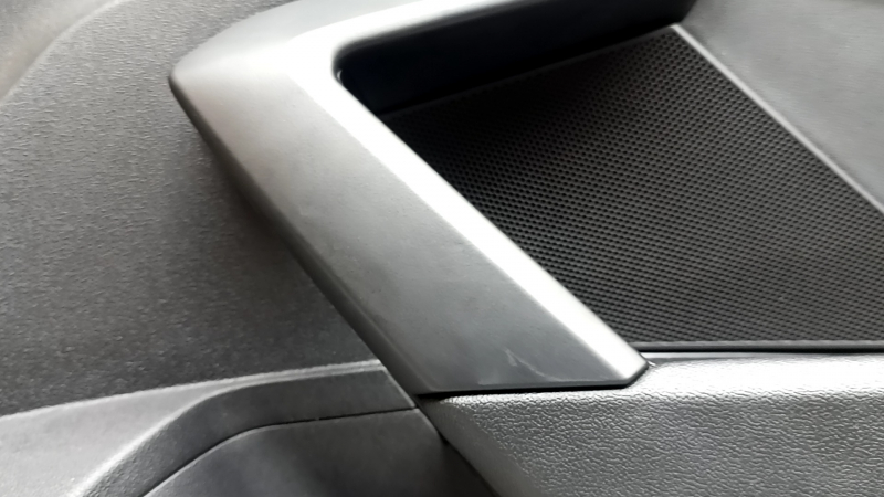 Door trim, front right card, Audi A3 22-26, black leather, structure, armrest, black leather, without molding, worn
