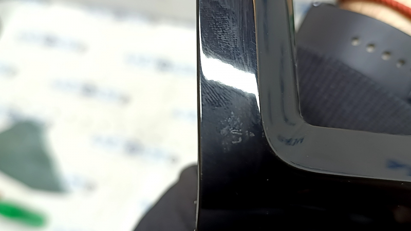 Front panel trim, monitor frame, Volvo XC60 18-26, black gloss, scratches
