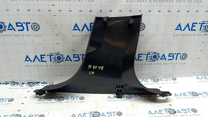 Lower left center pillar trim Volvo XC60 18-26 black, broken mount, scratches