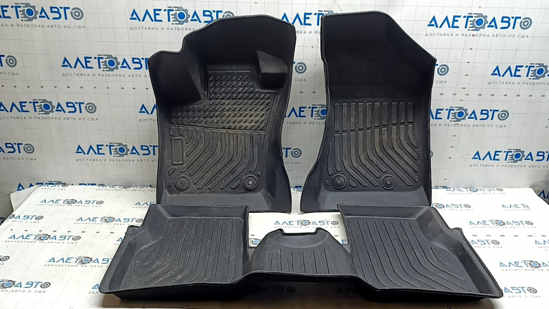 Set of interior mats, rubber, Jeep Compass 17-26, black, type 2, for cleaning