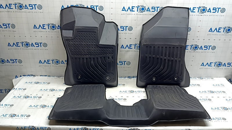 Set of interior mats, rubber, Jeep Compass 17-26, black, type 2, for cleaning