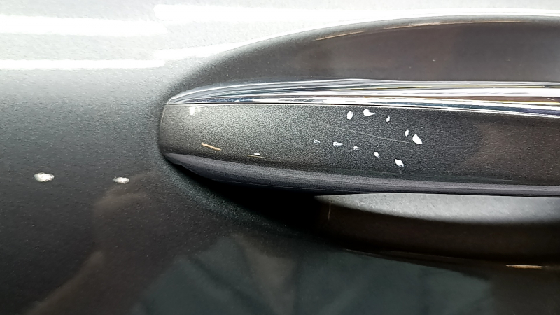 Complete rear left door Mercedes C-class W205 16-21 aluminum, graphite 992, keyless, scratches, nicks