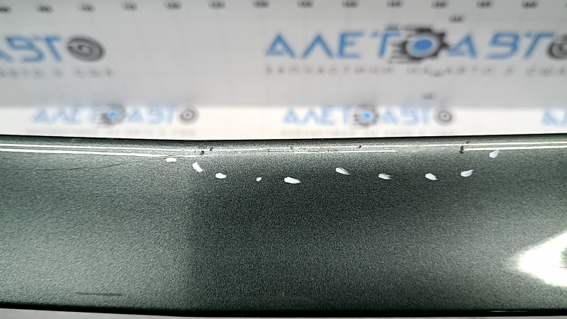Bare front bumper Mercedes C-class W205 300/350e/350h/400 16-18 without parking sensors, graphite 992, broken fasteners, scratches, crack, non-factory hole