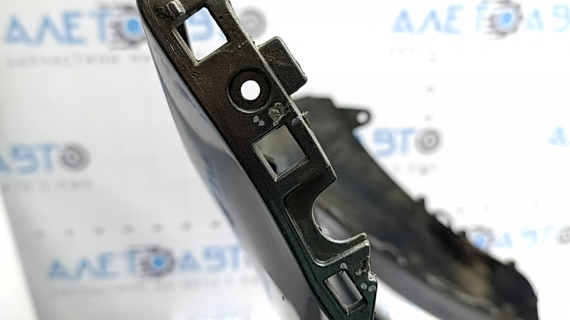 Bare front bumper Mercedes C-class W205 300/350e/350h/400 16-18 without parking sensors, graphite 992, broken fasteners, scratches, crack, non-factory hole