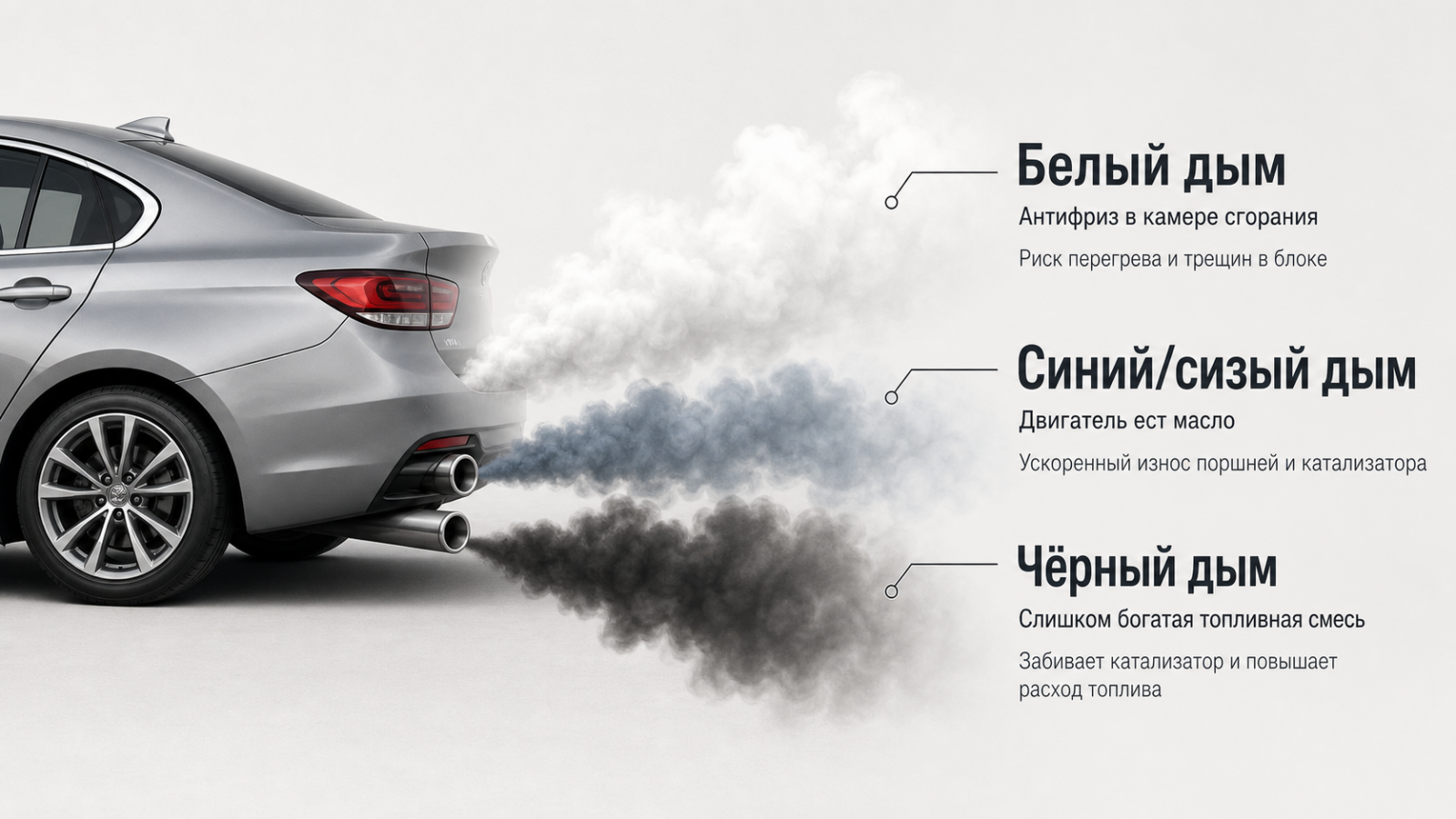 Exhaust Diagnostics: What Does White, Black, or Blue Smoke Mean?
