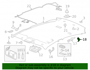 Hook ceiling rear left Chevrolet Bolt 17-