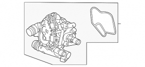 Thermostat housing assembly for Hyundai Sonata 20-23 HEV plastic