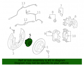 Rear right hub Mini Cooper Clubman R55 07-14 rusty
