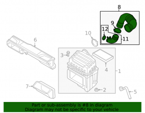 Air duct for VW Atlas 24-25 2.0T manifold, two parts