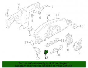 Mini Cooper Countryman R60 11-16 black lower left side front panel trim