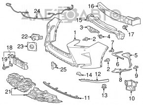 Front Bumper Reinforcement Lexus RX350 RX450h 16-19